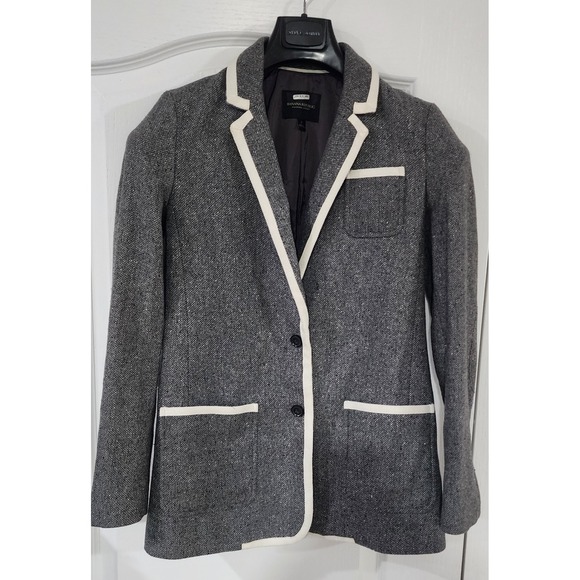 Banana Republic Jackets & Blazers - Banana Republic Woman's Gray & White 2 Button Wool Stretch Jacket 2